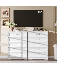 gaomon Farmhouse 5 Drawers Dresser for Bedroom, 44'' Tall Chest of Drawer