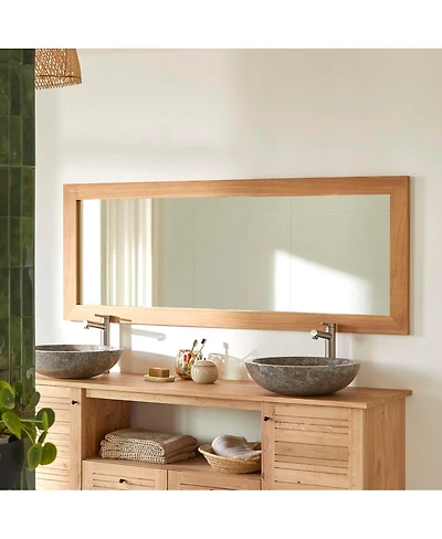 Tikamoon Tona teak wood mirror 160x60 cm