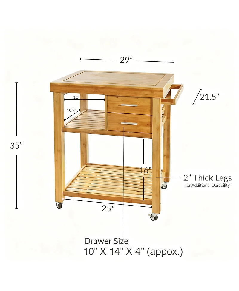 Yigii Kitchen Island Cart with Drawers, Shelves, Towel Rack, Casters