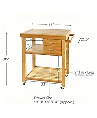 Yigii Kitchen Island Cart with Drawers, Shelves, Towel Rack, Casters