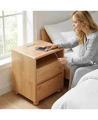 Rainsken Solid Wood Nightstand