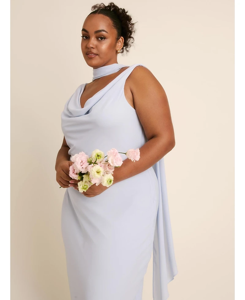 Six Stories Women's Plunge Cowl Chiffon Bridesmaid Dress