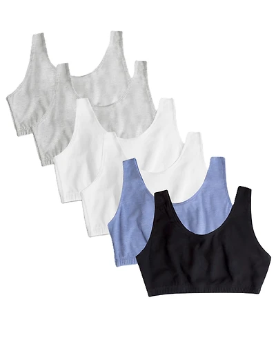 Fruit of The Loom Women's Tank Style Cotton Sports Bra, 6 Pack