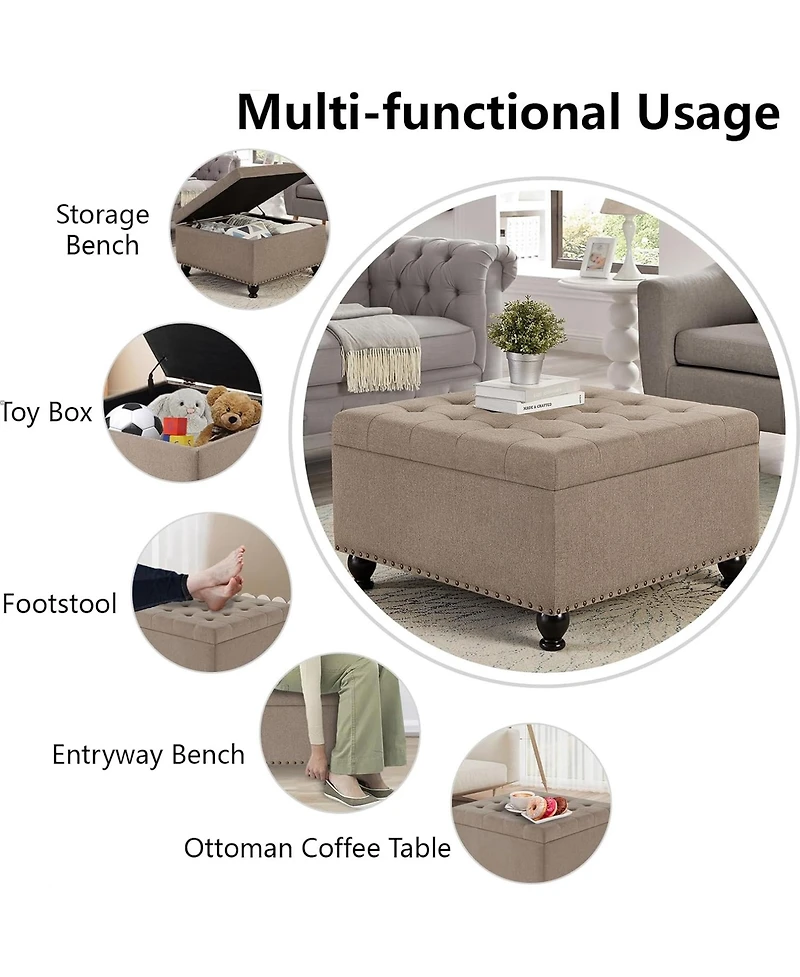Rainsken Square Storage Ottoman