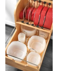 Rev-a-Shelf Food Storage Container Organizer w/ Soft-close, Natural, 4FSCO-18SC-1