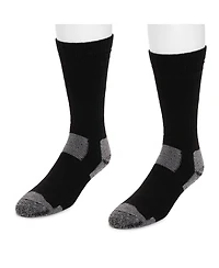 Muk Luks Men's Work Wear Steel Toe Crew Socks, 2 Pair Pack