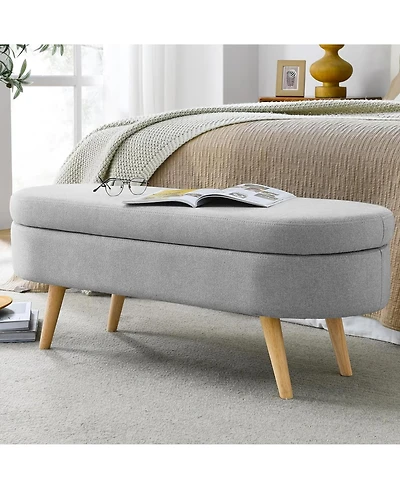 Rainsken Oval Storage Ottoman Bench