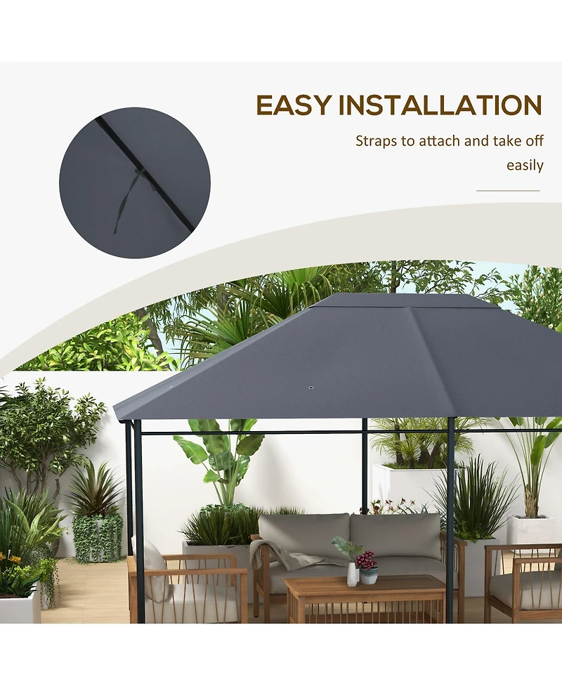 Outsunny 10' x 13' Gazebo Canopy Replacement Roof for 84C-116, Light