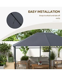 Outsunny 10' x 13' Gazebo Canopy Replacement Roof for 84C-116, Light