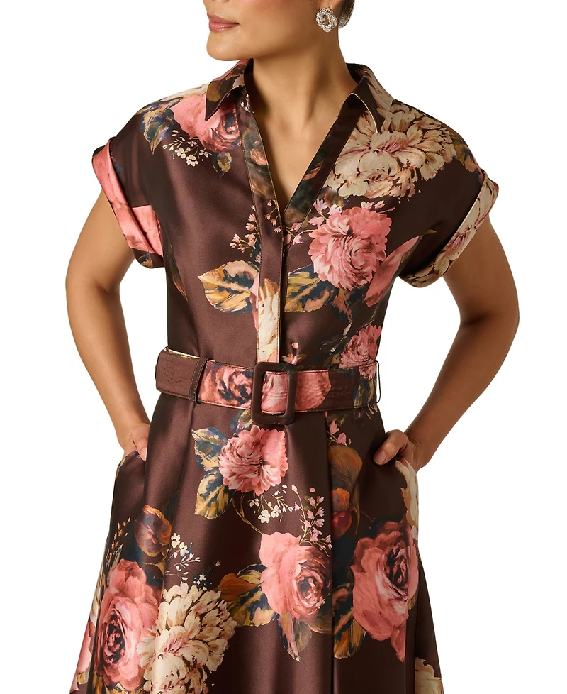 Adrianna Papell Women's Floral Print Long Gown