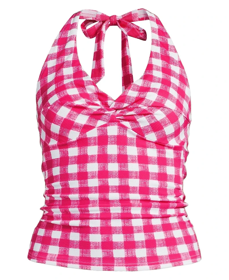 Lands' End Women's Pique Knot Twist Halter Tankini Top