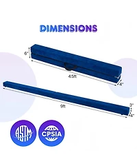 Hongge 9 Ft Folding Gymnastics Balance Beam with Anti-slip Base and Pine Wood Frame