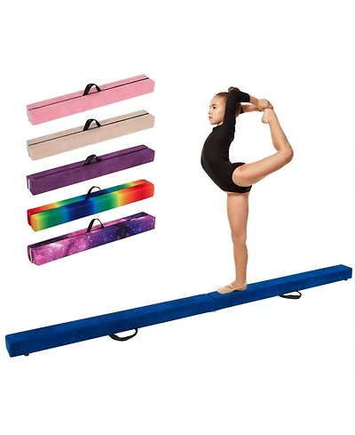 Hongge 9 Ft Folding Gymnastics Balance Beam with Anti-slip Base and Pine Wood Frame