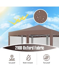 Mecale 10x10 ft Pop-Up Canopy Tent with Mesh Netting, Instant Setup