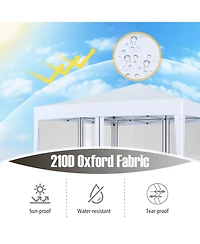Mecale 10x10 ft Pop-Up Canopy Tent with Mesh Netting, Instant Setup