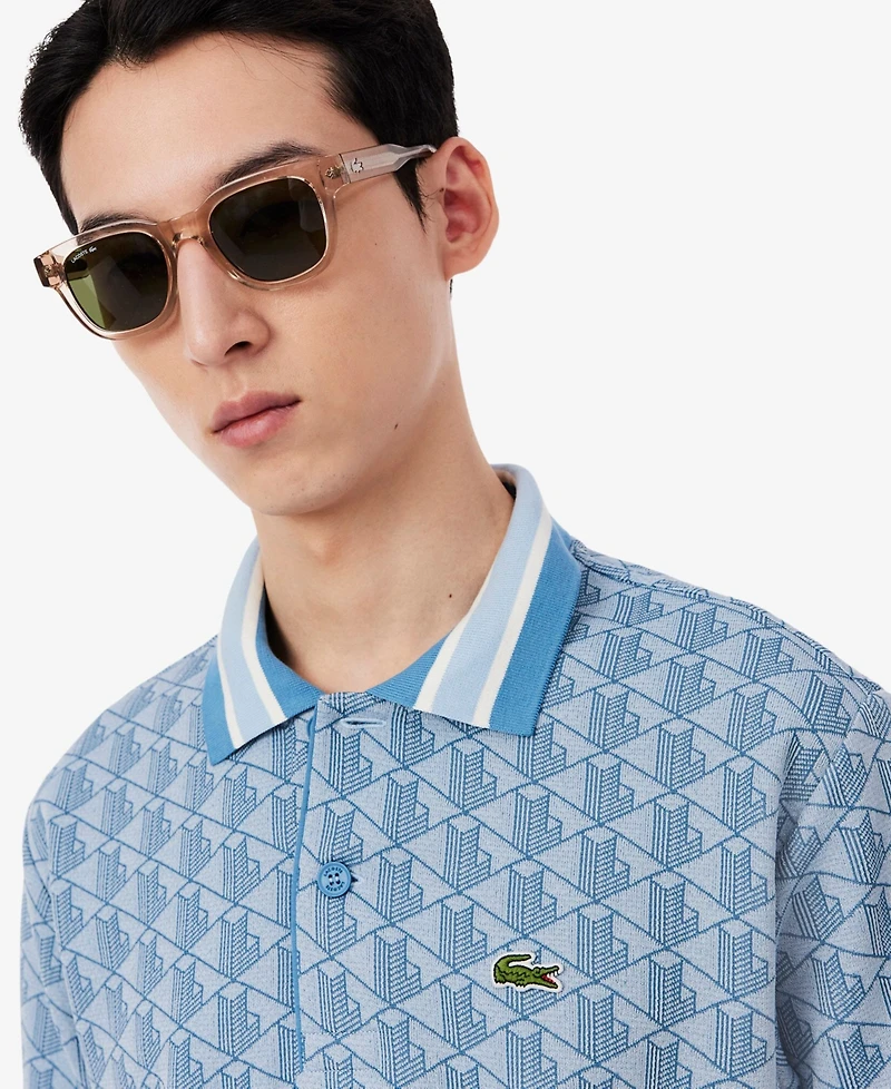Lacoste Men's Classic Fit Monogram Jacquard Polo Shirt