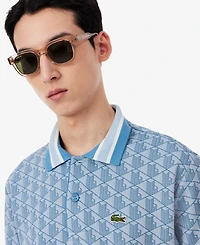 Lacoste Men's Classic Fit Monogram Jacquard Polo Shirt