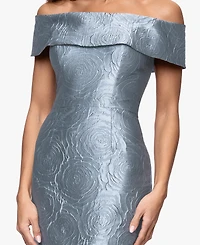 Xscape Petite Off-The-Shoulder Sheath Gown