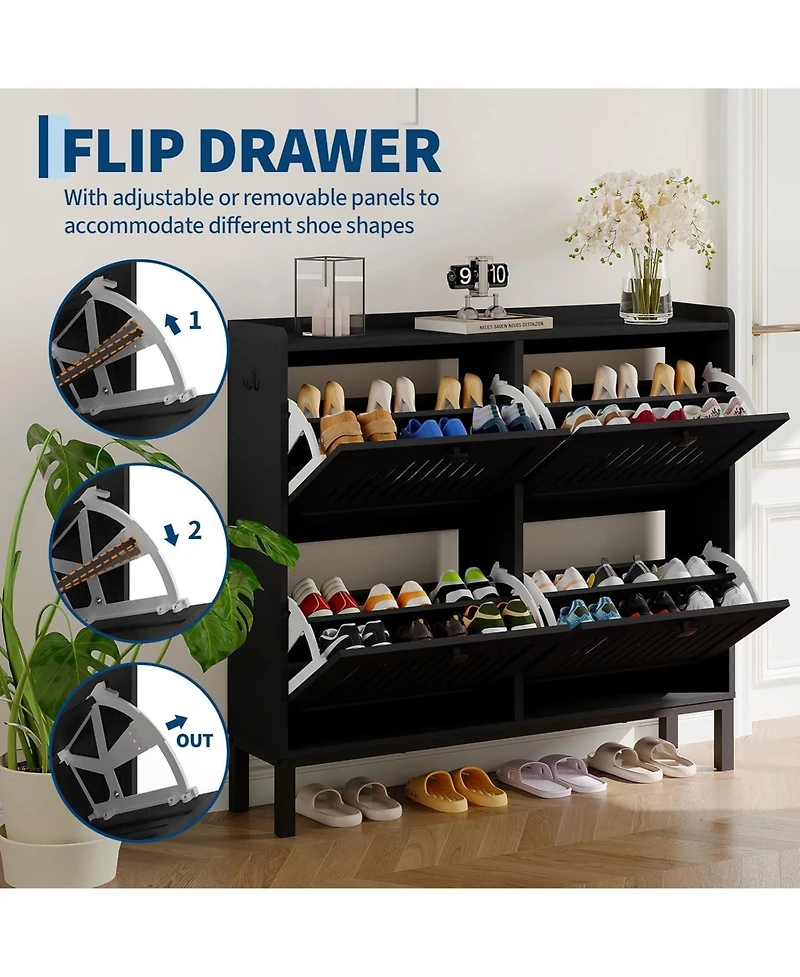 gaomon Shoe Storage Cabinet with 4 Flip Drawer