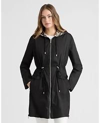 Ellen Tracy Women's Reversible Coat with Adjustable Waist