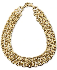 Donna Karan Gold-Tone Multi-Row Link Collar Necklace