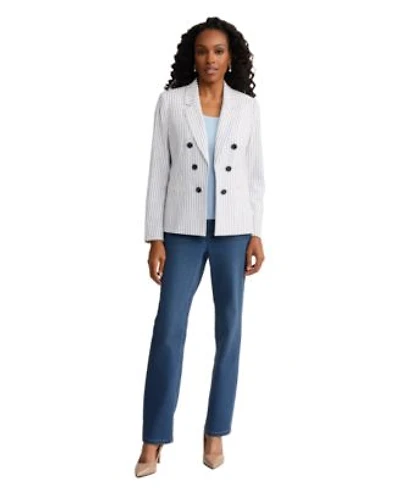 Jones New York Womens Notch Collar Linen Blend Jacket