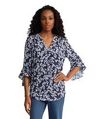 Jones New York Women's V-Neck Flutter-Sleeve Top