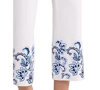 Jones New York Women's Embroidered Crop Pants