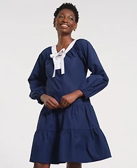 Isaac Mizrahi Women's Long-Sleeve Tiered Midi Dress