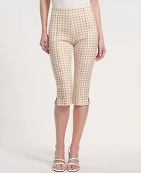 Isaac Mizrahi Women's Slide-Slit Plaid Pants