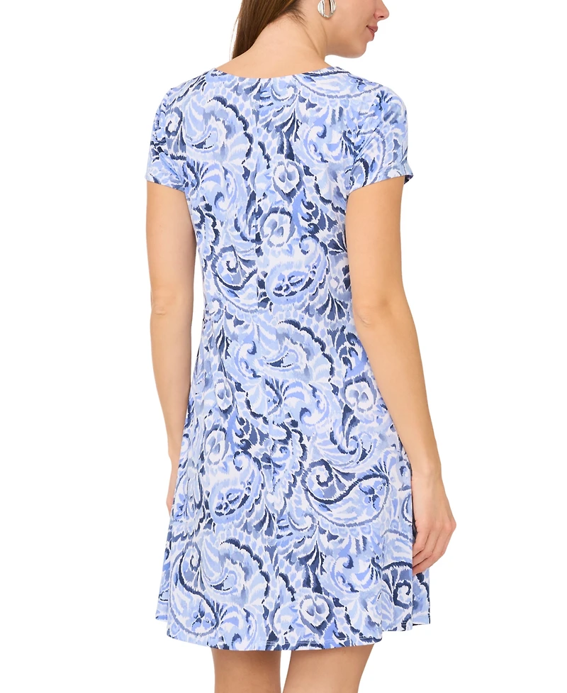 Msk Women's Short-Sleeve Crewneck Dress