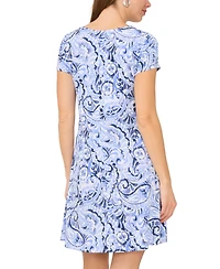 Msk Women's Short-Sleeve Crewneck Dress