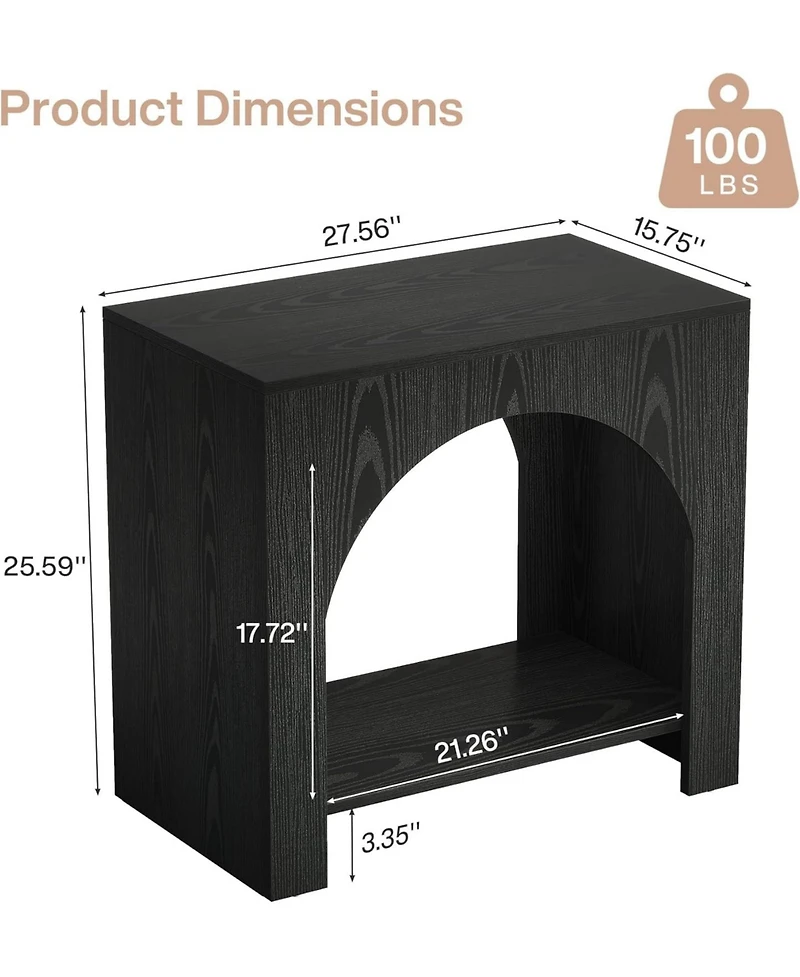 Tribesigns Nightstand with Storage, Large Bed Side Table for Bedroom, 1PCS