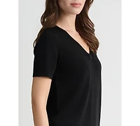 Kasper Petite Short-Sleeve V-Neck Sweater
