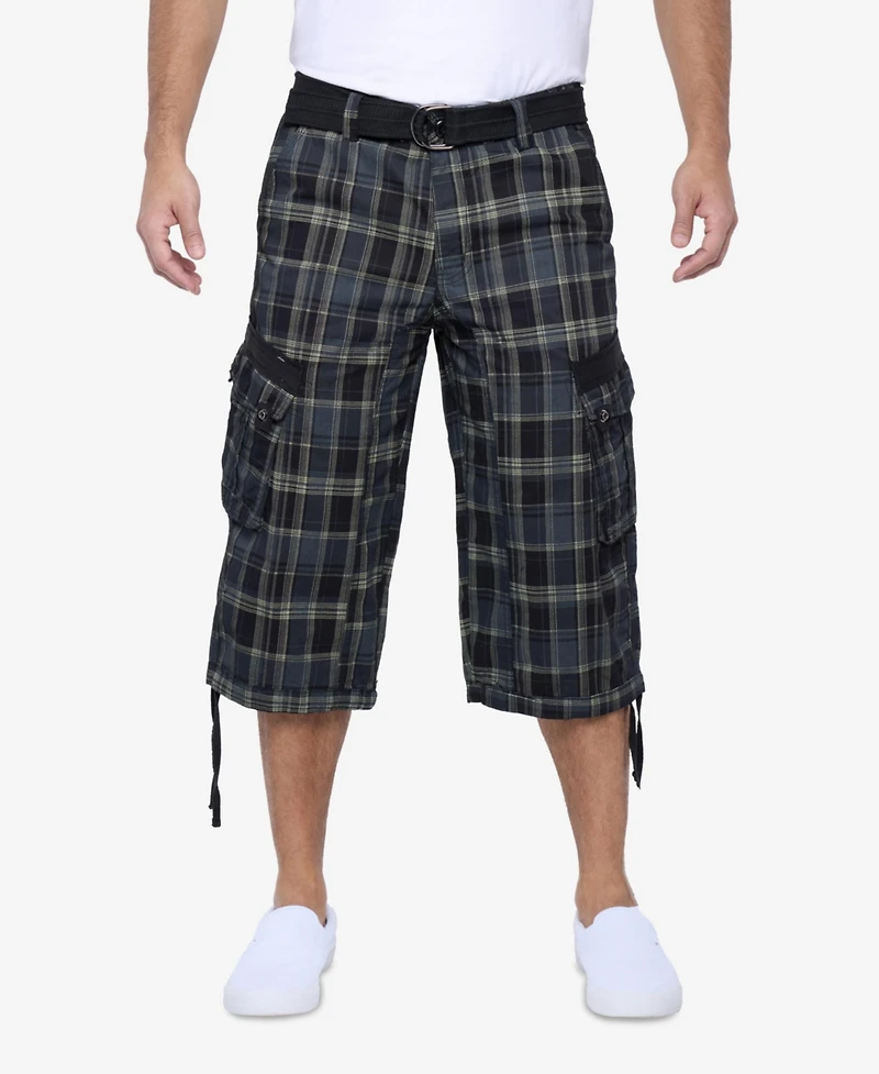 X-Ray Men's Belted 18" Inseam Below Knee Long Cargo Shorts