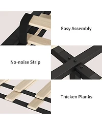 gaomon Queen Bed Frame, Velvet Upholstered Platform with Adjustable Vertical Channel Tufted Headboard, No Box Spring Needed, Easy Assembly