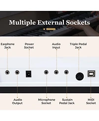 Mecale 88-Key Electric Piano Keyboard with Adjustable Stand & Portable Bag for Home or Travel