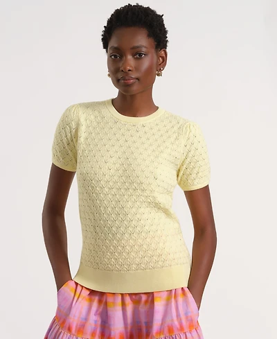 Isaac Mizrahi Women's Short-Sleeve Crewneck Sweater