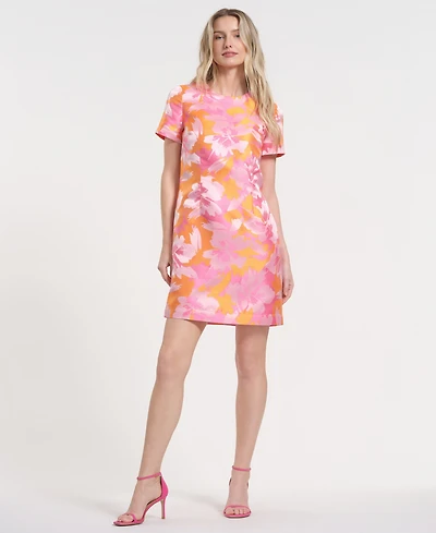 Isaac Mizrahi Women's Short-Sleeve Mini Floral Dress