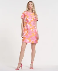 Isaac Mizrahi Women's Short-Sleeve Mini Floral Dress