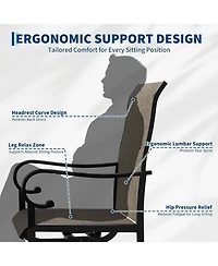 gaomon Set of 2 Patio Swivel Dining Chairs, 360degree(s) Swivel 15degree(s) Reclining, All-Weather Textilene for Lawn Garden Deck