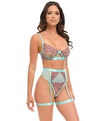 Oh La Cheri Women's Adaline Embroidered Bra Set