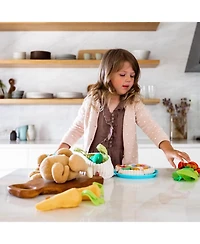 Haba Roast Chicken Soft Play Food, Pretend Play Toys for Kids Kitchen, 5-Piece Food Toys Set from Quality Fabric with Detachable Sections, Ages 3+