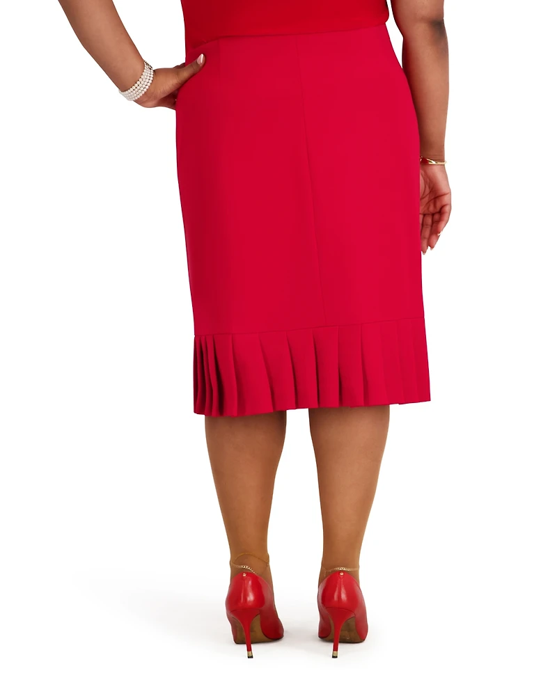 Kasper Women's Pull-On Pleated Hem Skirt
