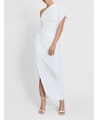 Six Stories Women's Asymmetric Drape Stretch Occasion Dress