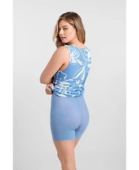 S3 Apparel Women's Sculpting Shapewear Shirred Waist V-Neck Mini Dress