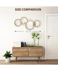 Homcom Metal Wall Art 42.25" in Round Wall Mirror,