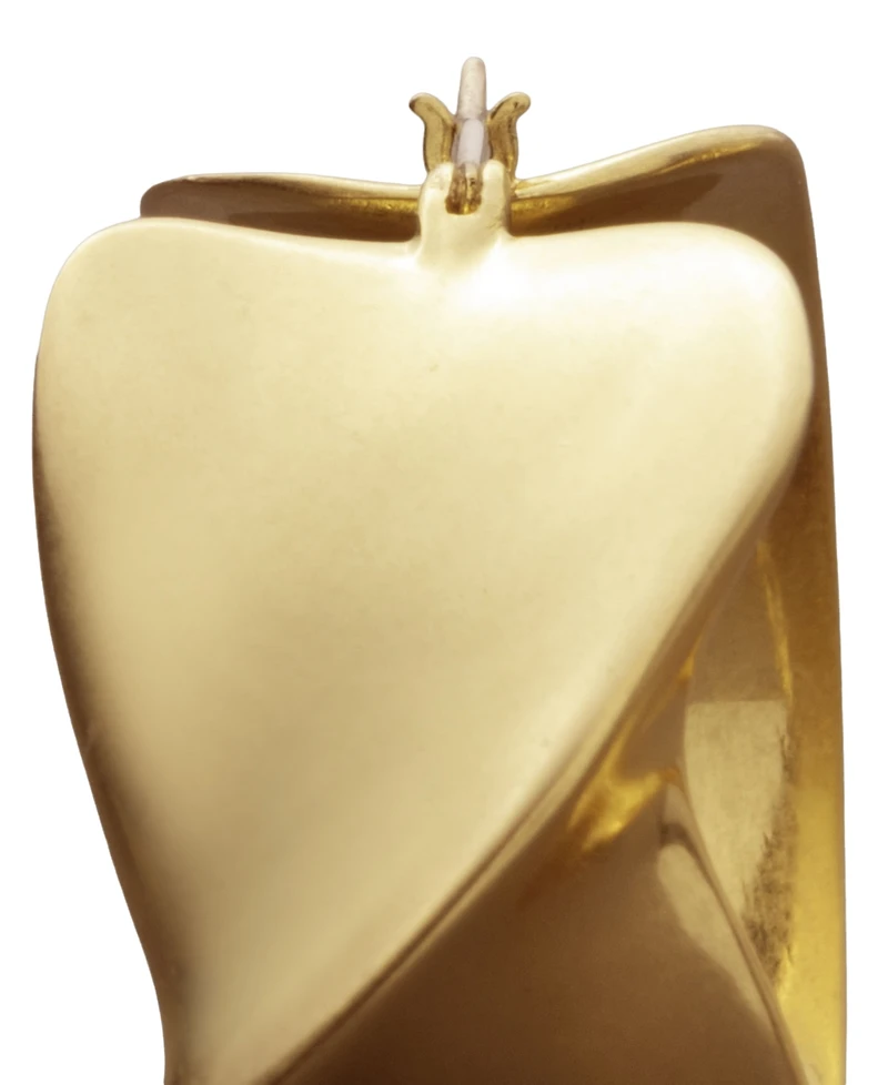 Donna Karan Gold-Tone Twisted Wide Hoop Earrings