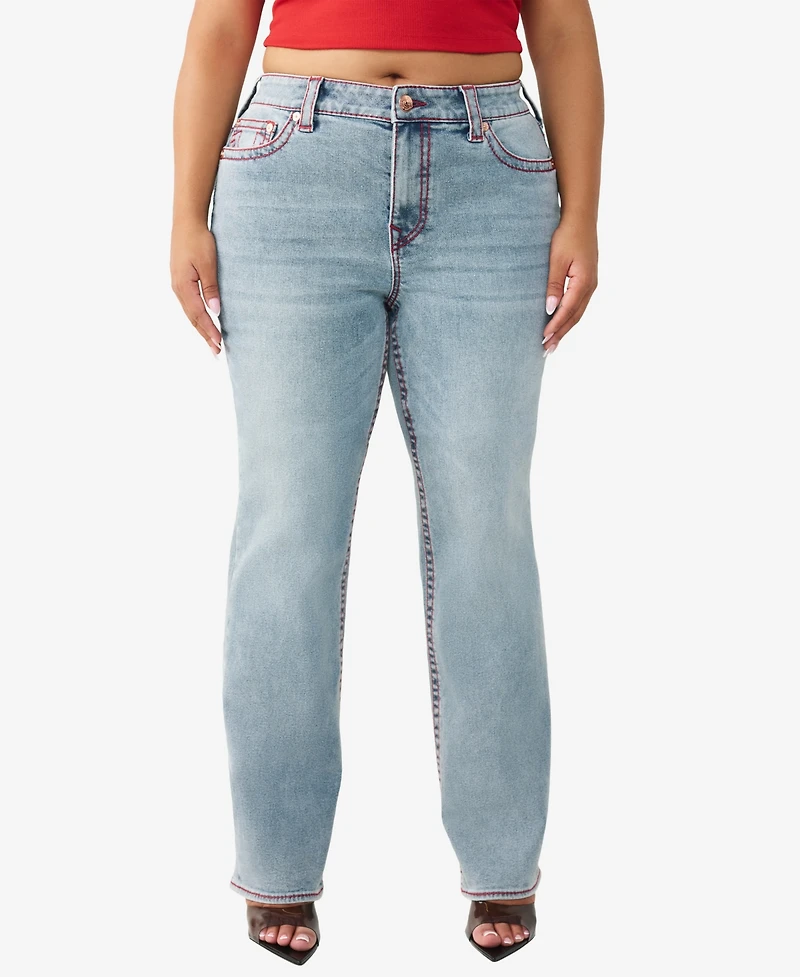 True Religion Plus Billie Mid-Rise Straight Big T-Jeans