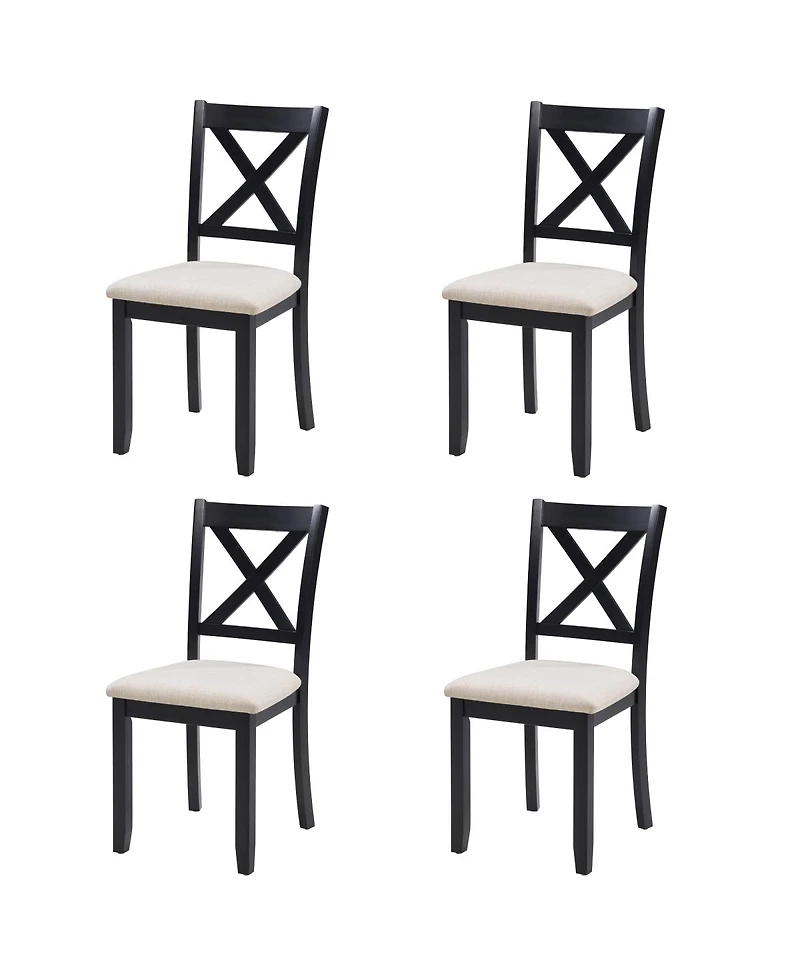 Streamdale Furniture Wooden Dining Chairs Set of 4 with Padded Seat
